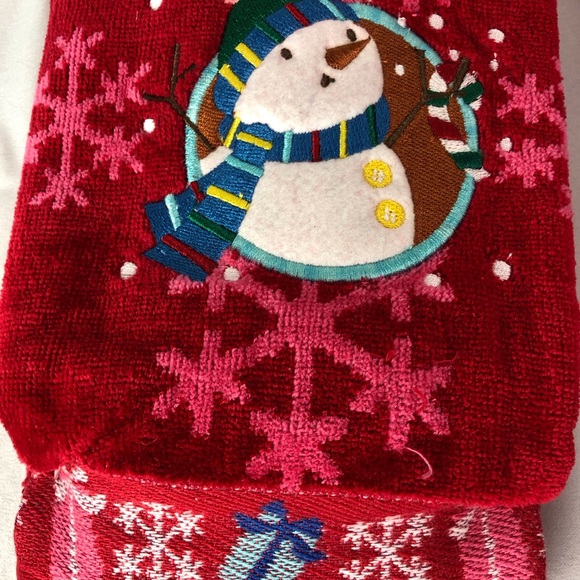 NWT Brighten the Season Snowman Hand towel Set - Picture 5 of 16